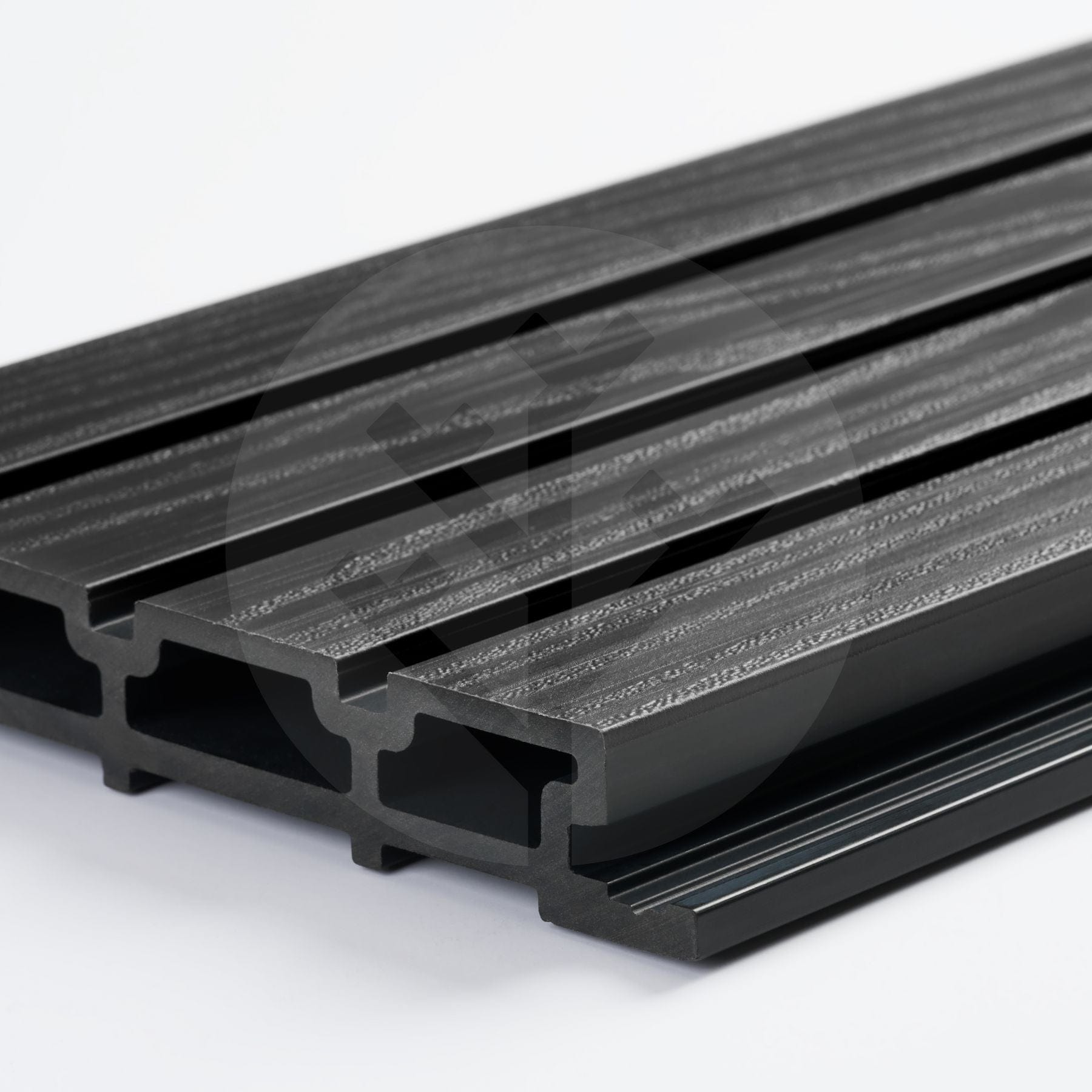Cross-section of Plaank composite sample showing hollow core profile and wall thickness
