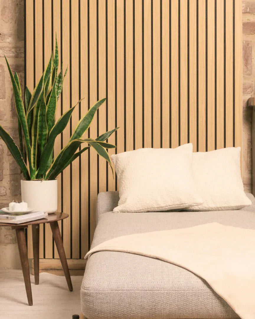 WVH® Australia Acoustic Slat Wood Wall Panels Signature Oiled Acupanel Luxe Oak Wide Slat Panels