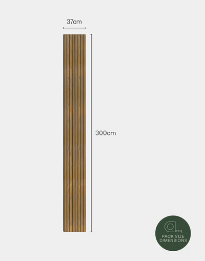 Dimension diagram showing Plaank oak panel profile measurements width and thickness