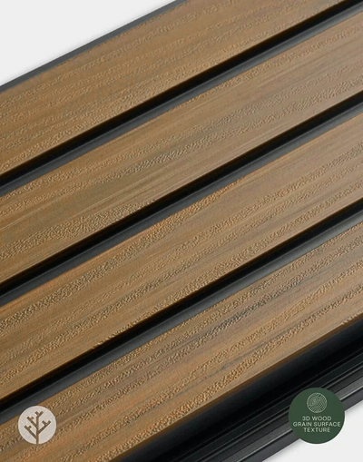 Side profile of Plaank oak composite panel showing hollow core and tongue-groove edge