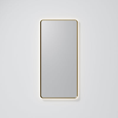 Aura rectangle mirror dimensions diagram showing 500mm by 1050mm measurement specifications