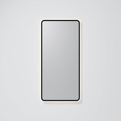 Aura rectangle mirror anti-fog function demonstration in steamy bathroom environment