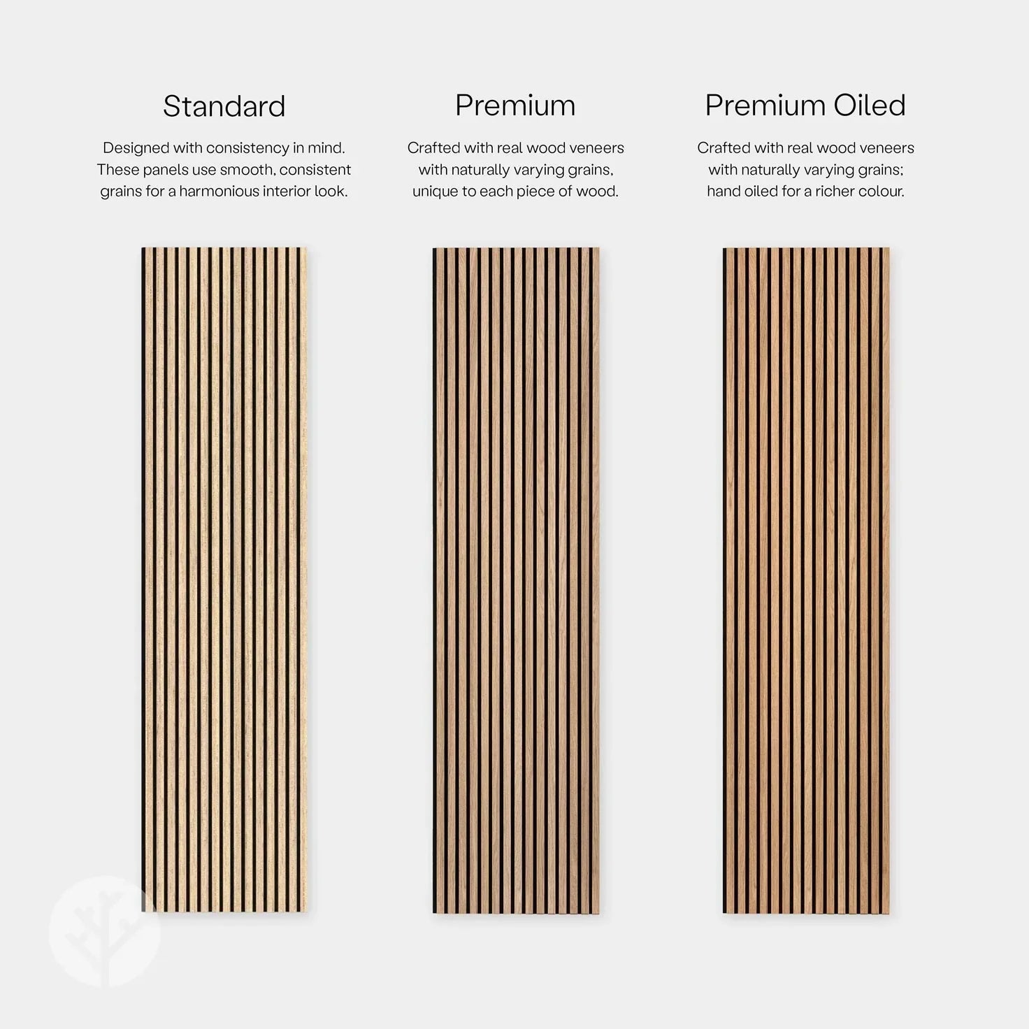 Acupanel Natural Oak (Grey Felt) acoustic slat wall panels in a contemporary interior
