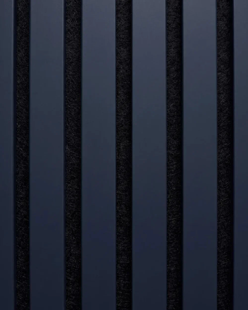 Acupanel Midnight Blue acoustic slat wall panels close up detail