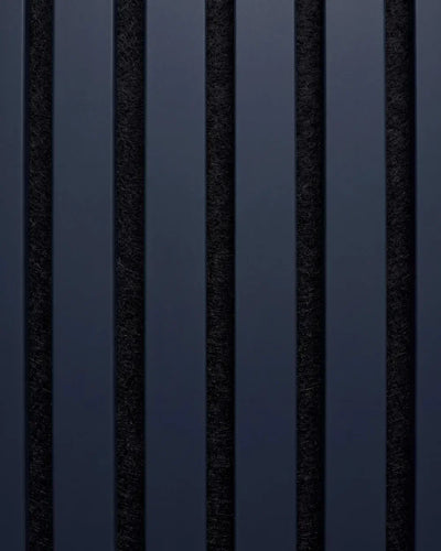 Acupanel Midnight Blue acoustic slat wall panels close up detail