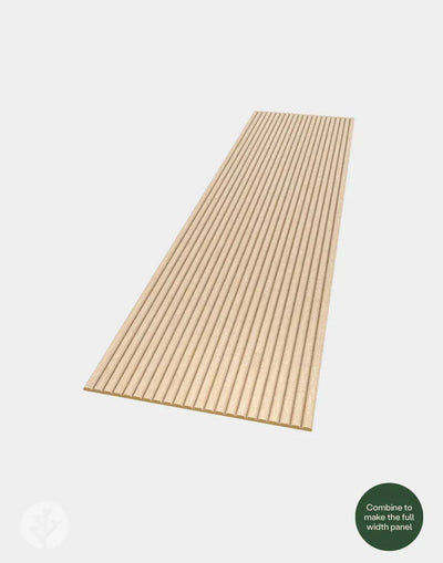 Dimension diagram showing Flutto oak slat panel measuring 60cm wide by 300cm tall