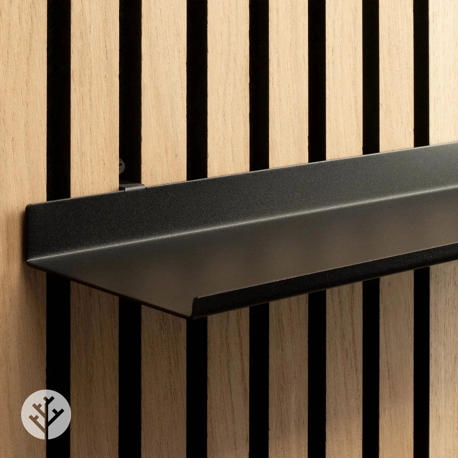 Large ledge shelf flat lay on white background showing full shelf dimensions and profile