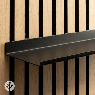 Large ledge shelf flat lay on white background showing full shelf dimensions and profile